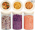 Urban Green Glass Food Storage Jar with Glass Lid, Food Canister Set with Airtight Lids, Pantry Jar for Kitchen Organization. Food Storage Container Set in 6 pack of 26oz-Ruum Studio Home