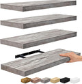 Sorbus Floating Shelves for Wall - 24" Bathroom Shelves, Wall Decor for Bedroom, Kitchen, Living Room, Home Decor & Book Storage - Mounted Floating Shelf with Invisible Brackets (Gray, 4 Pack)-Ruum Studio Home