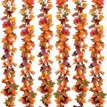Lvydec 6 Pack Fall Maple Garland - 5.9ft/Strand Artificial Fall Foliage Garland Realistic Maple Leaves Autumn Decor for Home Wedding Halloween Thanksgiving Party-Ruum Studio Home