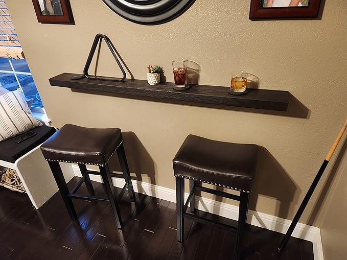 joelsantiques - 60 Inch Wooden Floating Shelves for Wall - 60x6x2 in - Made of Natural Wood - Long Heavy Duty Rustic Wall Shelves for Bedroom - Perfect for Living Room, Kitchen - Mocha-Ruum Studio Home