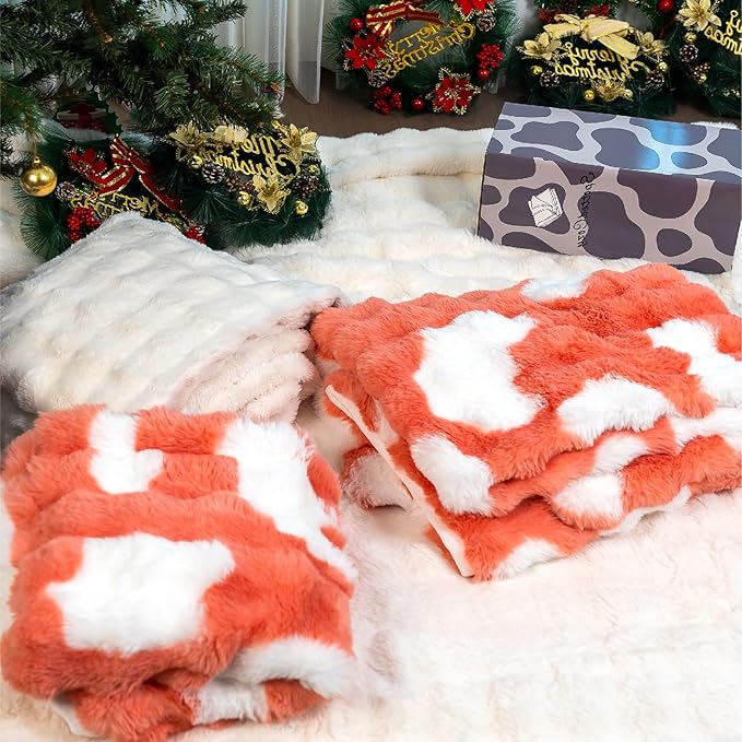 Soft Cow Print Blanket for Couch, Bed, or Living Room – Cozy and Decorative Imitation Rabbit Fur Throw for Home, Seasons and Relaxation-Ruum Studio Home