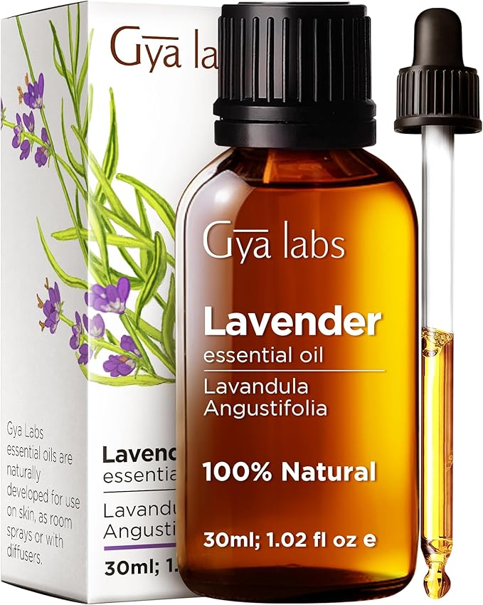 Gya Labs Lavender Essential Oil for Diffuser - 100% Pure Natural Lavender Oil for Skin, Hair, Massage, Candle Making & Aromatherapy (1.02 Fl Oz)-Ruum Studio Home