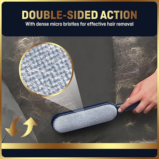 Lint Brush, Lint Remover, and Pet Hair Remover for Laundry, Clothes, Couches, Car Seats, Furniture and Fabric. Reusable Dog and Cat Fur Wizard Hair Removal Brush. ALLISTAR (Midnight Blue)-Ruum Studio Home