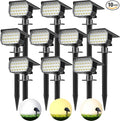 3 Colors Solar Lights Outdoor Waterproof IP65 Outdoor Spot Lights for Yard 52 LEDs 600LM Solar Powered Landscape Spotlights Solar Security Wall Lights for Garden Pathway Outside- 10 Pack-Ruum Studio Home