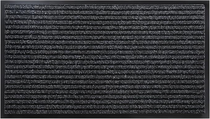 Yimobra Front Door Mat Outdoor Indoor Entrance, 100% Waterproof All-Season All Weather Doormat, Welcome Matt Outside Entry, Non Slip, Low Profile, Heavy Duty Patio Porch Floor Mats,47 x 24,Black Grey-Ruum Studio Home