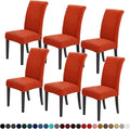 Joccun Chair Covers for Dining Room Set of 6,Dining Chair Slipcovers Stretch Dining Room Chair Covers Seat Protector,Parsons Chair Cover for Home,Hotel,Banquet(Pureed Pumpkin,6 Pack)-Ruum Studio Home