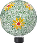 Gazing Ball 8 Inch Flower Glass Mosaic Garden Globe Outdoor Gazing Globe Yard Ornament for Garden Yard Home Lawn Outdoor Decoration Gift for Women (Not Solar Powered)-Ruum Studio Home