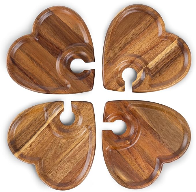 PICNIC TIME Toscana Heart-Shaped Wine Appetizer Trays-Ruum Studio Home