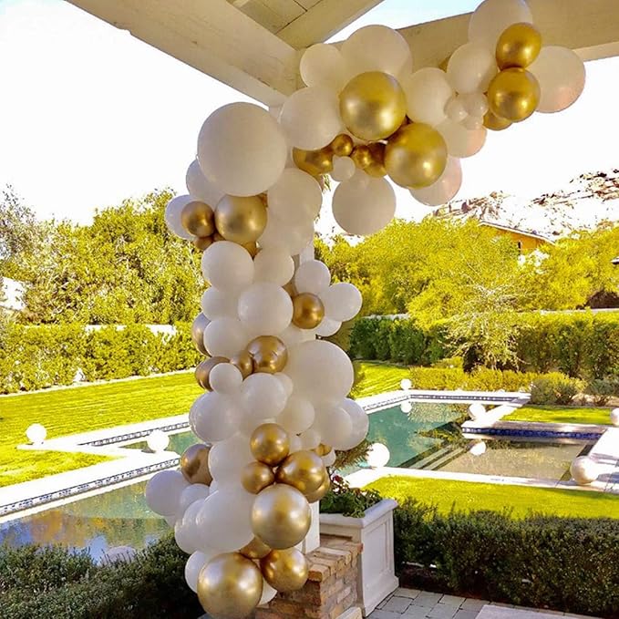 130pcs Metallic Gold Balloons Different Sizes 18" 12" 10" 5" Party Latex Balloons for Birthday Graduation Baby Shower Wedding Anniversary New Year Party Decorations-Ruum Studio Home