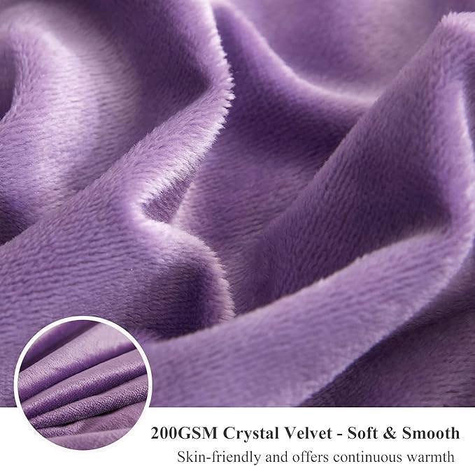 XeGe Plush Faux Fur Throw, Dark Purple Luxurious 50x60 Shaggy Furry Blanket, Thick Fluffy Microfiber Velvet Couch Blanket, Ultra Soft Fuzzy Office Lap Throw for Sofa Bed Car Purple-Ruum Studio Home
