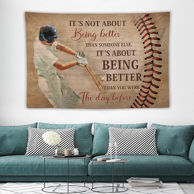 yowecso Baseball Tapestry Sport Theme Tapestry Wall Hanging for Bedroom Baseball Tapestries Aesthetic Wall Decor for Home Dorm Living Room 60"x90"-Ruum Studio Home