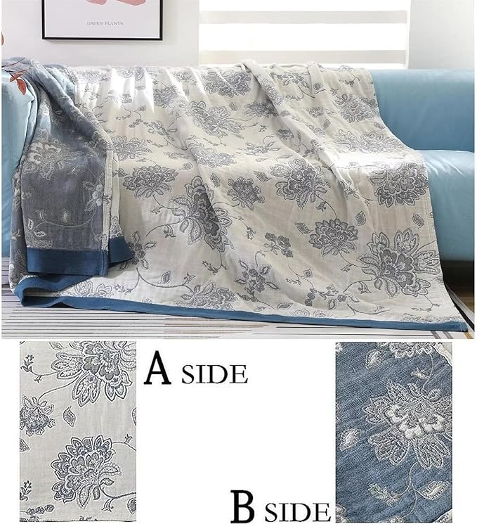 MSGKV Boho Throw Blanket for Couch Sofa Bed Decor, 100% Cotton Blankets Warm Versatile KnitWoven Blanket, Super Soft Warm & Decorative Blanket for Sofa Bed Living Room, 78''Wx 90''L-Ruum Studio Home