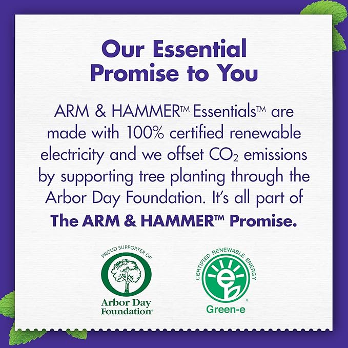 ARM & HAMMER Essentials Fluoride-Free Toothpaste Whiten + Activated Charcoal-4 Pack of 4.3oz Tubes, Clean Mint- 100% Natural Baking Soda-Ruum Studio Home
