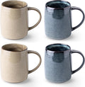 GBHOME Large Coffee Mugs Set of 4, 18oz Handmade Ceramic Coffee Mugs Set with Gradient color for Latte/Tea/Beer/Hot Cocoa, Dishwasher & Microwave Safe, Multi-Color-Ruum Studio Home