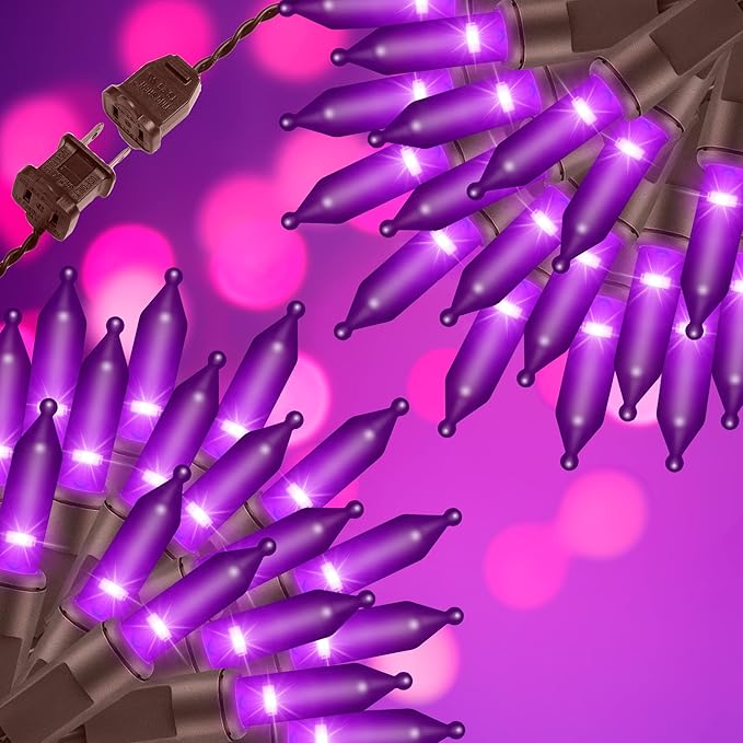 150LIGHTS Purple Extra-Bright with End Connectors Halloween Decorative Lights 9.72m UL Certified Mini String Light Set Waterproof for Halloween Home Garden Christmas Tree Party Patio Wedding-Ruum Studio Home