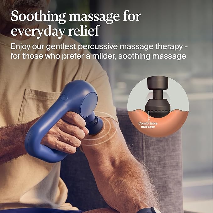 TheraGun Therabody Relief Handheld Percussion Massage Gun - Easy-to-Use, Comfortable & Light Personal Massager for Every Day Pain Relief Massage Therapy in Neck, Back, Leg, Shoulder and Body (Navy)-Ruum Studio Home