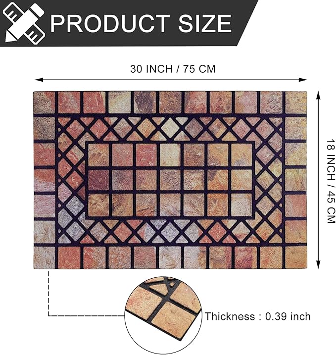 CHICHIC Welcome Door Mat 18 x 30 Inch Front Doormat Outdoors for Home Entrance Outdoors Mat for Outside Entry Way Doormat Entry Rugs, Heavy Duty Non Slip Rubber Back Low Profile, Colorful-Ruum Studio Home