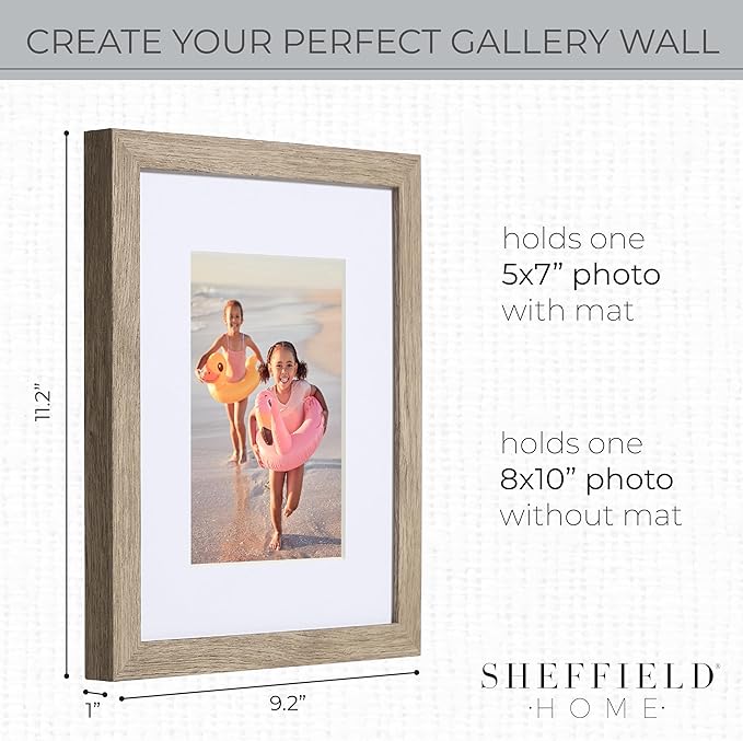 Sheffield Home 4 Piece Gallery Wall Frame Set, 8x10 Inch, Light Natural-Ruum Studio Home