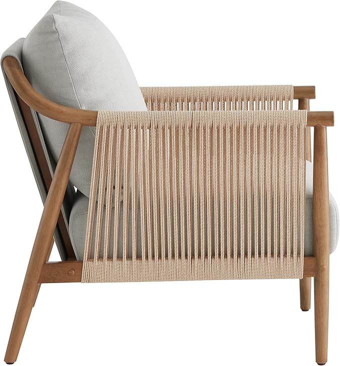 CHITA Braid Armchair, Modern Accent Chair for Living Room, Light Grey-Ruum Studio Home