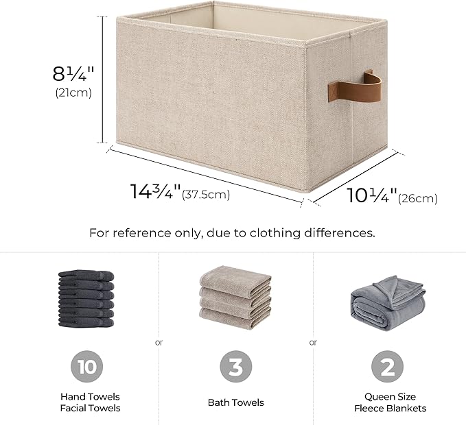 StorageWorks Storage Baskets for Shelves, Foldable Fabric Closet Storage Bins with Handles, Clothes Organizer Laundry Baskets, Brown & Beige, 3-Pack, Large-Ruum Studio Home
