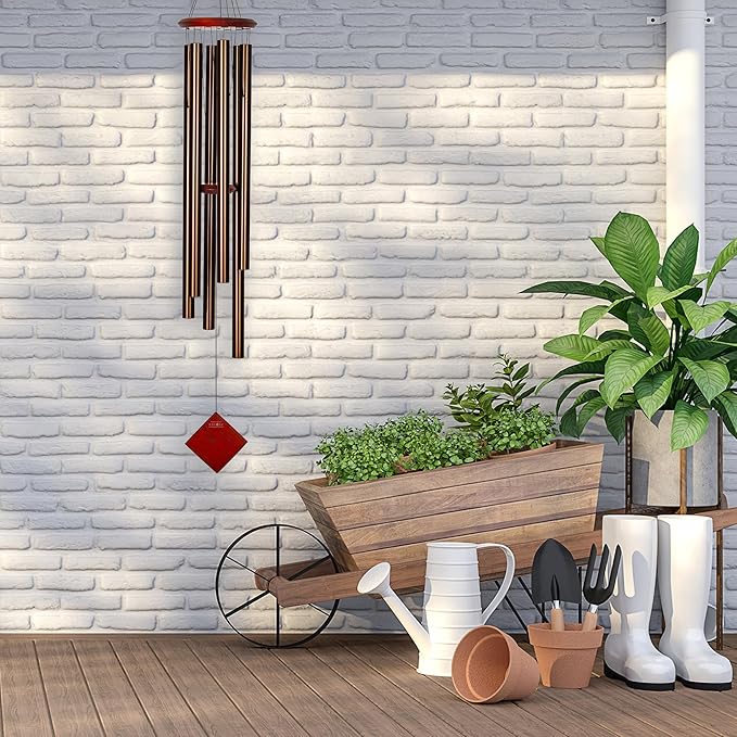 Woodstock Chimes Neptune Wind Chime for Outside 54" Large Bronze, Deep Tone Sound for Outdoor Garden, Patio, Porch Decor, Encore Collection DCB54-Ruum Studio Home