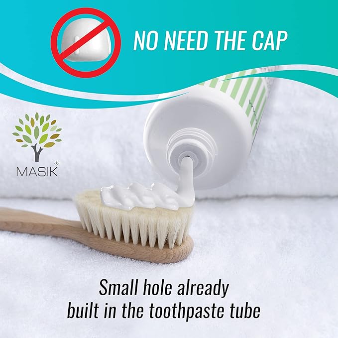 Masik Natural Lemon Grass Toothpaste – Whitening & Sensitive Teeth | Dead Sea Salt | Stain & Plaque Remover | Bleeding Gums & Canker Sore Care | Fluoride & SLS-Free | Non-Foaming | Made in Israel-Ruum Studio Home