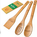 Riveira Dark Bamboo Wooden Spoons for Cooking 3-Piece, Apartment Essentials Wood Spatula Spoon Nonstick Kitchen Utensil Set Premium Quality Housewarming Gifts for Everyday Use-Ruum Studio Home