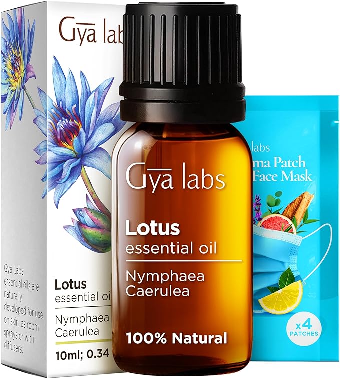 Gya Labs Lotus Essential Oil for Diffuser - 0.34 Fl Oz - 100% Pure Natural Lotus Oil for Skin, Massage, DIY & Candle Making Scent-Ruum Studio Home