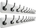 SKOLOO Rustic Wall Mounted Coat Rack, Case of 2, Pine Solid Wood Coat Hook Hanger - 10 Hooks for Hanging Clothes Robes Towels Coats-Ruum Studio Home