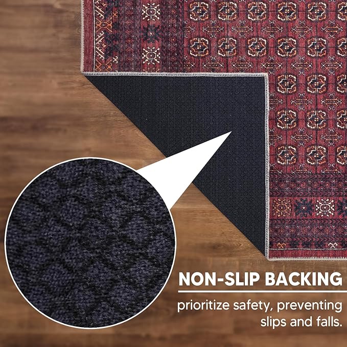 Keen Home Design 2x10 Rug - Machine Washable Runner with Non-Slip Backing, Ideal for Hallway, Entryway, Kitchen, Laundry Room - Vintage, Easy Clean, Durable, Low Pile Rug - (2'6" x 10')-Ruum Studio Home