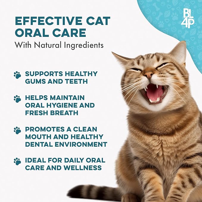 Cat Bad Breath & Oral Health Remedy, Natural Dental Care Cats Teeth, Mouth and Gums, Easy to Use Daily Supplement for Stomatitis, Gingivitis, Plaque & Tartar Control for Cats, 800 Small Pills-Ruum Studio Home