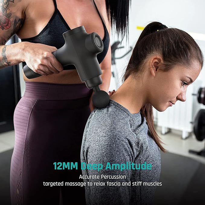 Mebak 3 Massage Gun, Massage Gun Deep Tissue for Athletes, Professional Muscle Percussion Massage Gun,Massager Gun for Shoulder Leg Back Body Pain Relief,Quiet Portable Sport Massager, Gifts for Him-Ruum Studio Home