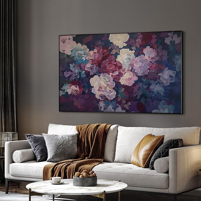 SIGNWIN 30"x60" Extra Large Framed Wall Art Bold Peony Bloom in Colorful Impressionist Style, Lush Floral for Home Living Room Bedroom Decor (Frame Assembly Required)-Ruum Studio Home