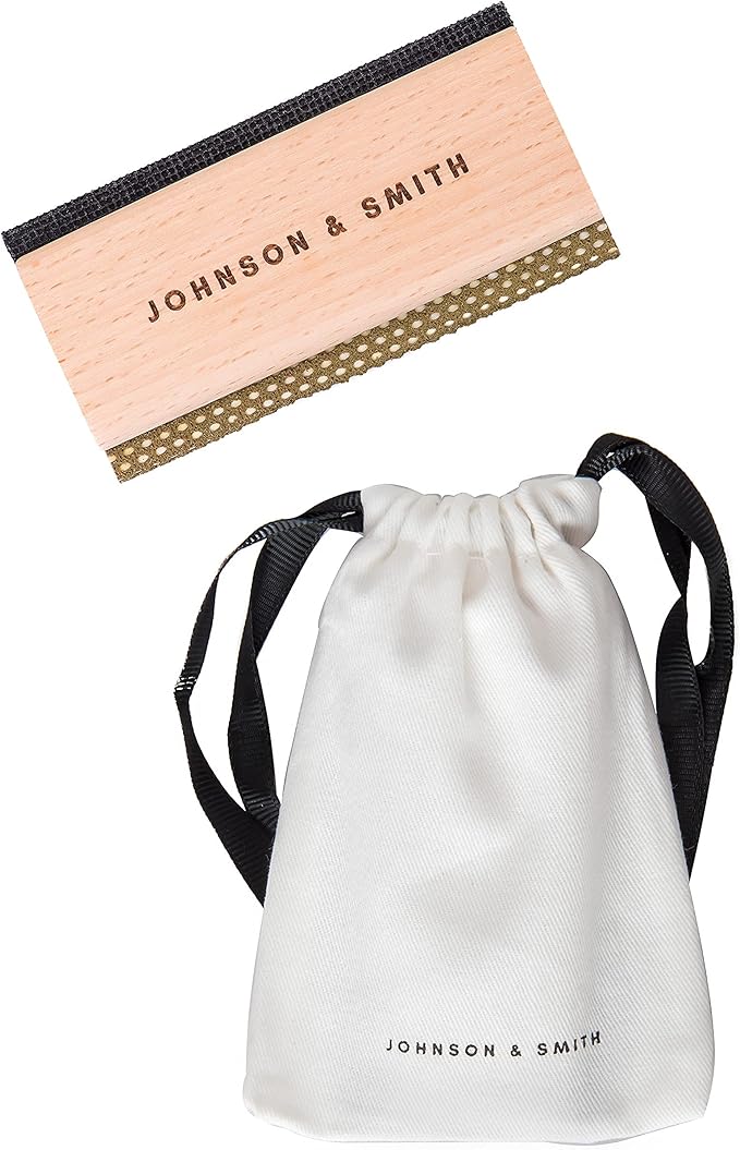 Johnson & Smith Sweater Comb - Double Sided Sweater Shaver Lint Scraper - Easy Grip Cashmere Comb - Multifunction Fabric Clothes Shaver Cashmere Pill Remover - Travel Pilling Remover Brush with Pouch-Ruum Studio Home