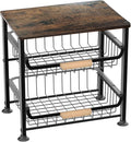 3-layer Kitchen Fruit Storage Basket Snack Rack, Countertop & Desktop Pull-out Metal Basket with Handle, Organizers-Ruum Studio Home