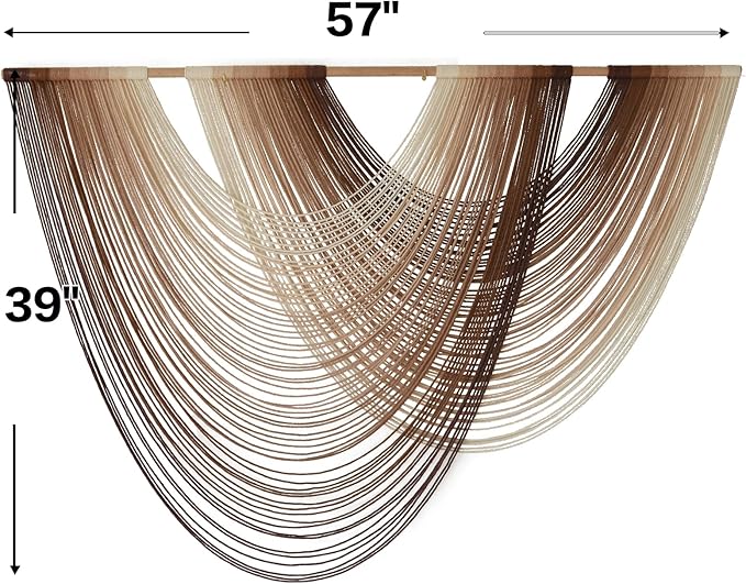 Macrame Wall Hanging Dip-Dye Boho Home Decor Fiber Wall Art Craftsmanship Bedroom Livingroom 57" W x 39" L-Ruum Studio Home