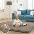Baby Play Mat for Floor Tummy Time Nursery Rug Muscle Area Rug Playroom Rug Tatami 50 * 50" Memory Foam 1.3" Thick Crawling Mat For Babies,Toddlers, Infants, Kids,Floor Mat(Brown)-Ruum Studio Home