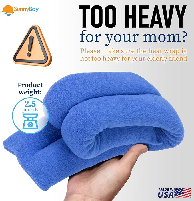 SunnyBay Microwave Heating Pad for Neck and Shoulders, Versatile Bean Bag Moist Heating Pad, Microwavable Neck Wrap and Cool Pack for Deep Pain Relief, Weighted Hot or Cold Therapy (Sky Blue)-Ruum Studio Home