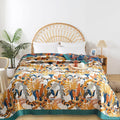 Boho Throw Blanket for Bed - 100% Pure Cotton Ultra Soft Rustic Quilt - Farmhouse Decor Bed Blankets, All Season Rustic Throw for Sofa Couch Chair(80''x 90'', Floral Bird)-Ruum Studio Home