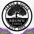 Custom Tree of Life with Roots Family Name Sign, Personalized Metal Sign-Ruum Studio Home