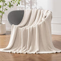 MIULEE Cream Super Soft Throw Blanket for Couch, Cozy Fluffy Warm Throws Knit Blankets for Sofa, Bed, Chair, Living Room, Camping, Picnic, 50 x 60 inch-Ruum Studio Home