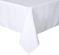 sancua Rectangle Tablecloth - 60 x 120 Inch - Stain and Wrinkle Resistant Washable Polyester Table Cloth, Decorative Fabric Table Cover for Dining Tables, Buffet Parties and Camping, White-Ruum Studio Home