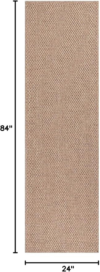 CAMILSON Indoor and Outdoor Runner Rug Natural Solid Boho Woven Design Easy-Cleaning Non Shedding Farmhouse Living Room Bedroom Garden Patio and Kitchen Washable Outside Carpet Alfombras (2x7)-Ruum Studio Home