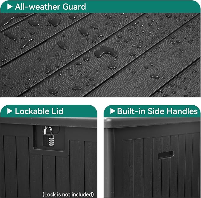 YITAHOME 150 Gallon Double-Wall Deck Box with Side Handles, Outdoor Large Storage for Patio Furniture Cushions, Garden Pool Accessories, Water Resistant & Lockable-Ruum Studio Home