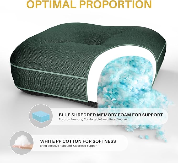 YZ HOME Rocking Chair Cushion, Set of Thicken Seat & Back Chair Cushions with Memory Foam, Non-Slip Chair Pad with Ties for for Indoor&Outdoor Rocker, Dark Green, 22x17x5/17x17x5-Ruum Studio Home