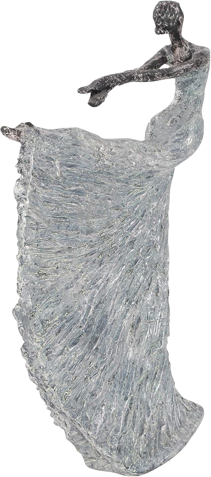 Deco 79 Polystone Dancer Decorative Sculpture Home Decor Statue, Accent Figurine 12" x 3" x 16", Gray-Ruum Studio Home