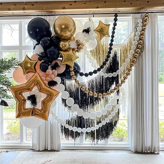 Black and White Quick Link Balloons, 100PCS Latex Linking Balloons for Making Balloon Wall Balloon Arch Balloon Chains and Wedding Birthday Baby Shower Engagement Graduation Party Decorations (6inch)-Ruum Studio Home