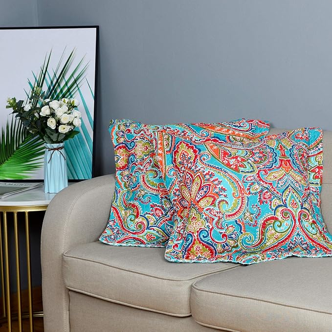 NEWLAKE European Gorgeous Floral Style Cotton Throw Pillow Covers (2 Pieces, 18X18 Inch)-Ruum Studio Home