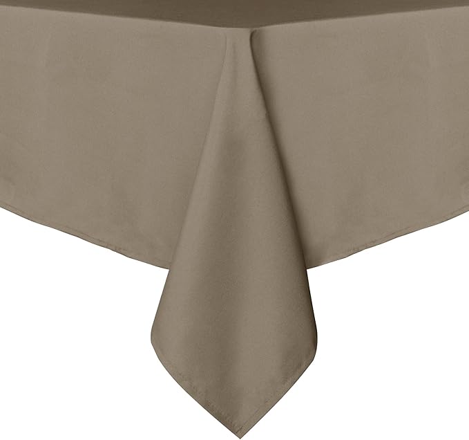 sancua Rectangle Tablecloth - 60 x 84 Inch - Stain and Wrinkle Resistant Washable Polyester Table Cloth, Decorative Fabric Table Cover for Dining Tables, Buffet Parties and Camping, Taupe-Ruum Studio Home