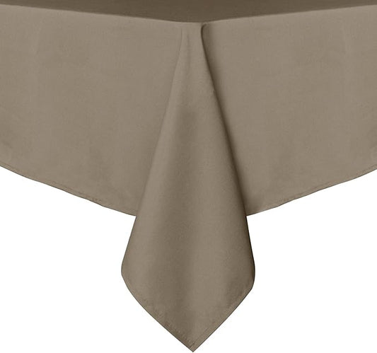 sancua Rectangle Tablecloth - 54 x 78 Inch - Stain and Wrinkle Resistant Washable Polyester Table Cloth, Decorative Fabric Table Cover for Dining Tables, Buffet Parties and Camping, Taupe